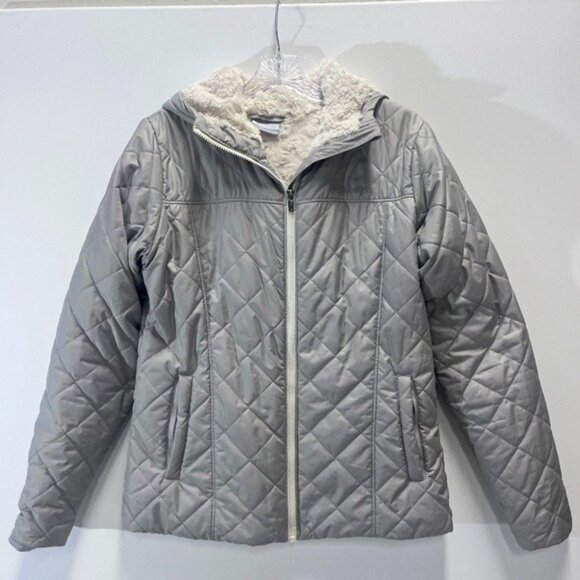 Columbia Sportswear Women’s Grey Plush Fleece Lined Hood Jacket SZ Medium Sport - Picture 1 of 8